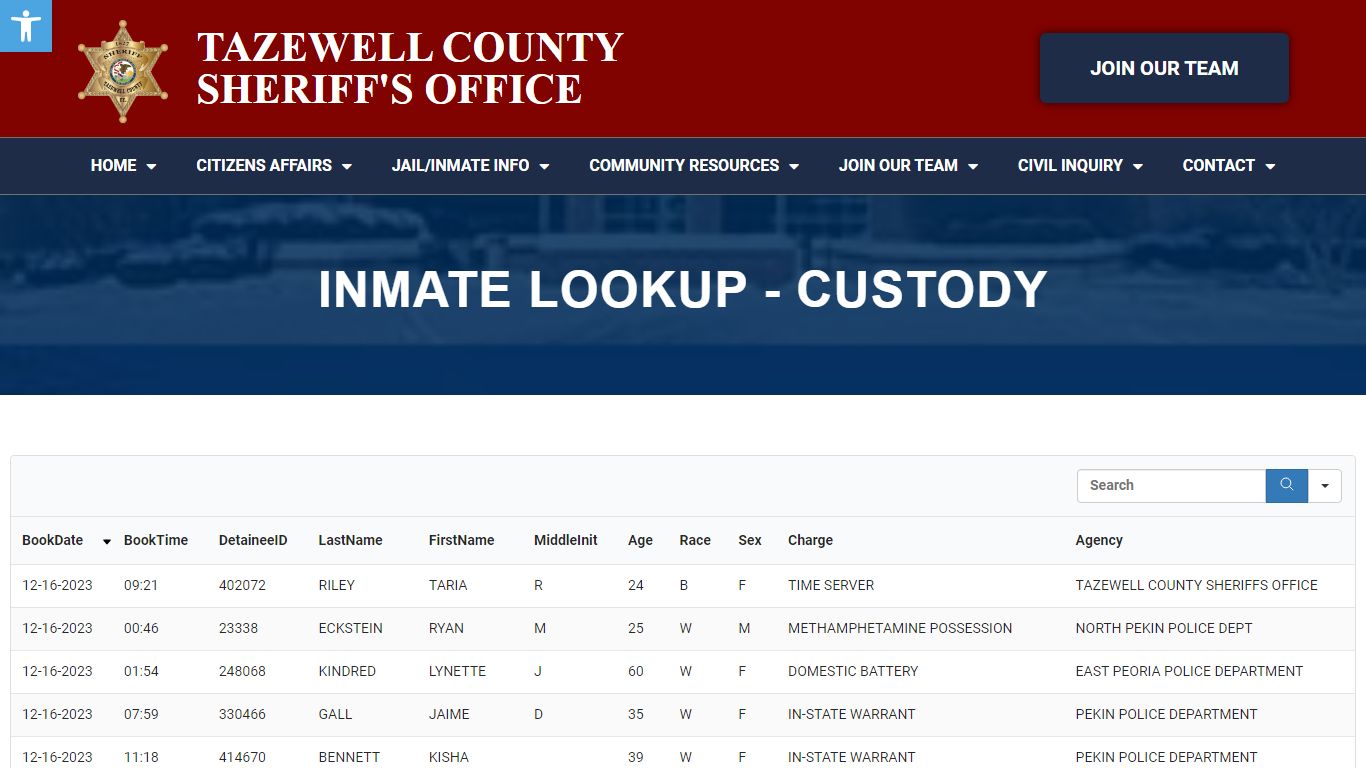 Inmate Lookup - C - Tazewell County Sheriff